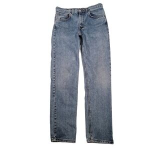Vintage Levis 505 Jeans 90s Made in USA 32x32 Light Wash Distressed Grunge Zip